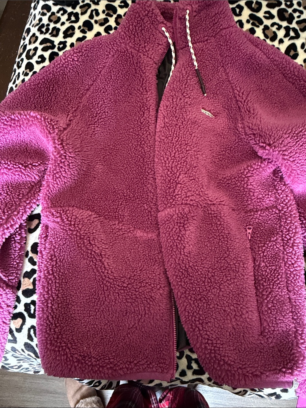 Wrangler Plush Sherpa Jacket in Berry Pink